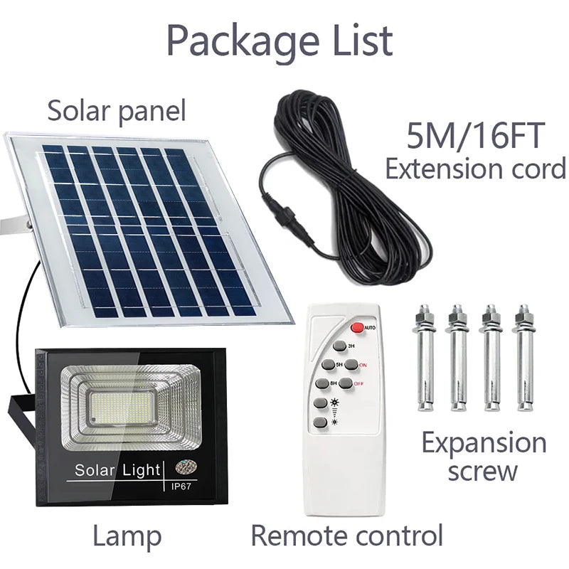 Solar LED Flood Light | 281 LEDs | IP67 | Auto On/Off | Remote Control | StriveRiseFit