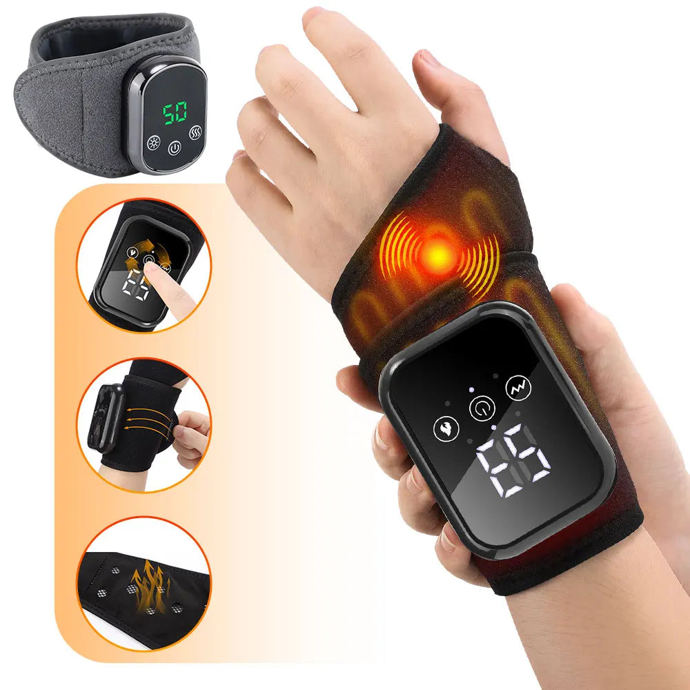 Electric Heated Wrist Massager Brace — Vibration & Heat for Carpal Tunnel Relief | StriveRiseFit