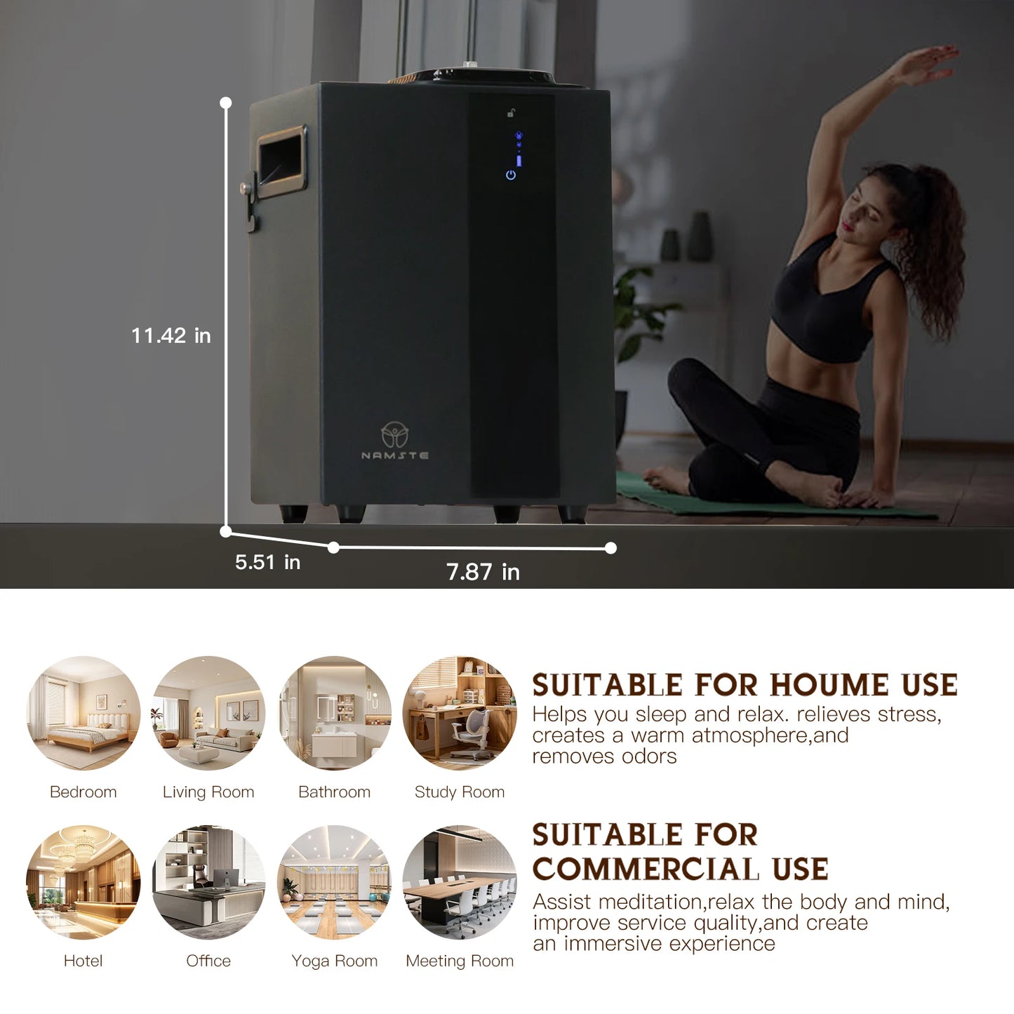 HVAC Essential Oil Aroma Diffuser | Bluetooth | 800ml | 3000m³ Coverage | StriveRiseFit