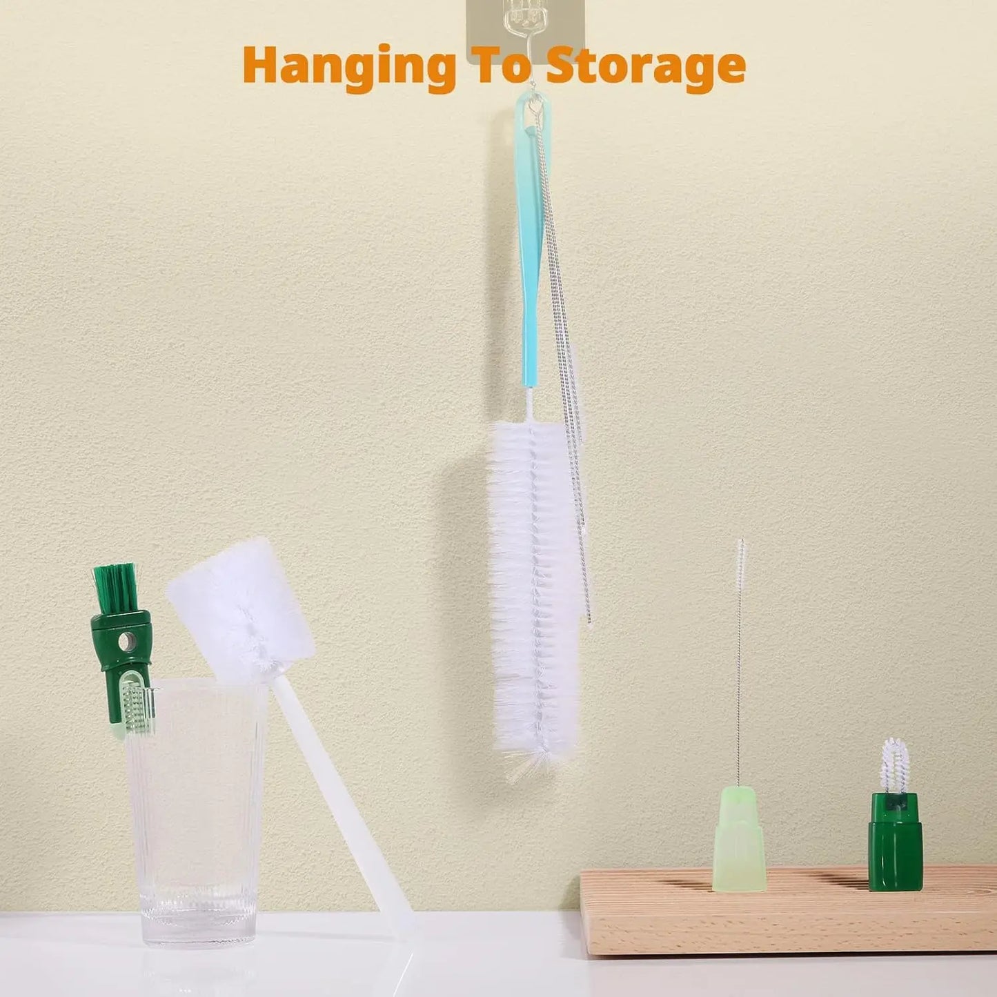 5-Pack Bottle Brush Set - 15" Long Handle Cleaning Brushes | StriveRiseFit