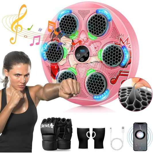 Wall Mounted Music Boxing Machine with LED Electronic Focus Training for Teens and Adults Interactive Workout Equipment