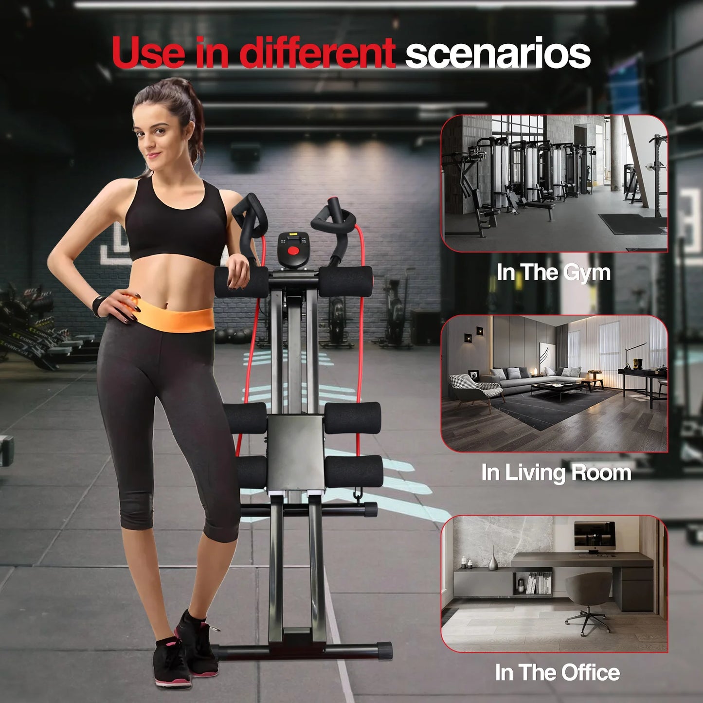 GIKPAL Foldable Ab Machine with LCD Display, 440 lb Capacity Core & Abdominal Trainer | StriveRiseFit