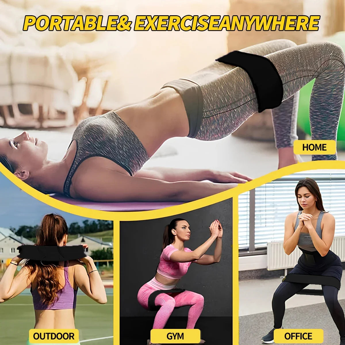 Latex Resistance Bands for Legs & Hips, Yoga & Squat Training with Storage Bag | StriveRiseFit
