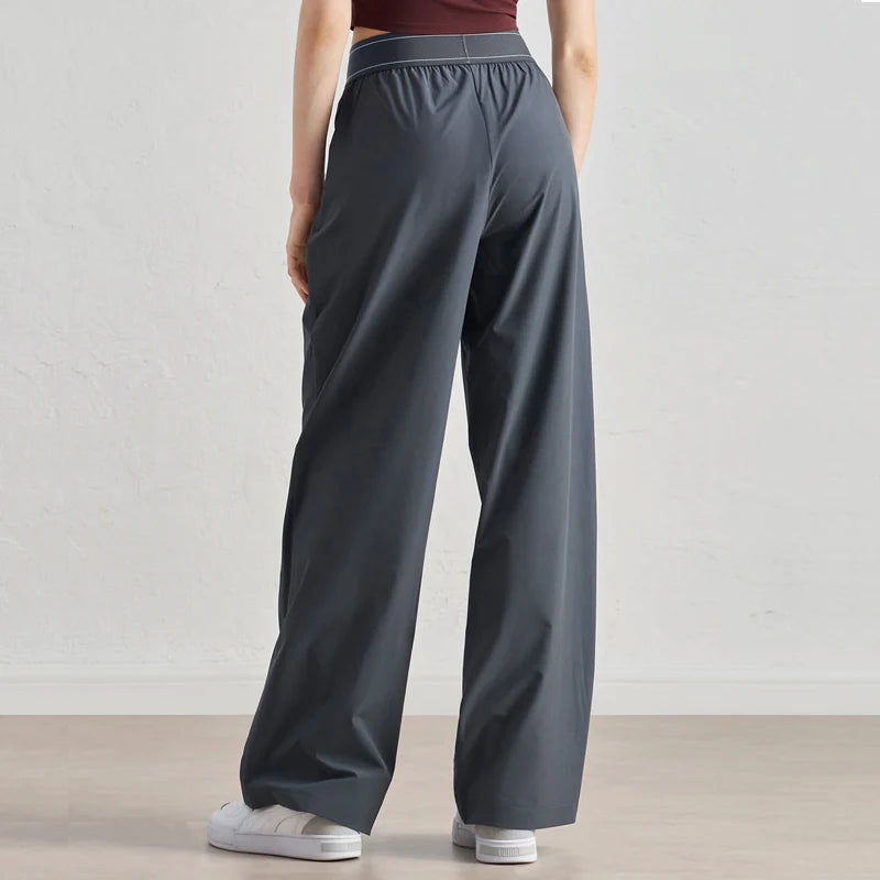 Lightweight Wide Leg Trousers Yoga Pants for Women 30" High Waisted Loose Casual Lounge Travel Work Sweatpants Women