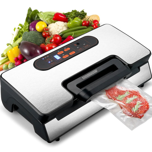 Vacuum Sealer Machine | 90kPa Dual Pump, 130W, Dry & Moist Modes + Bags Included