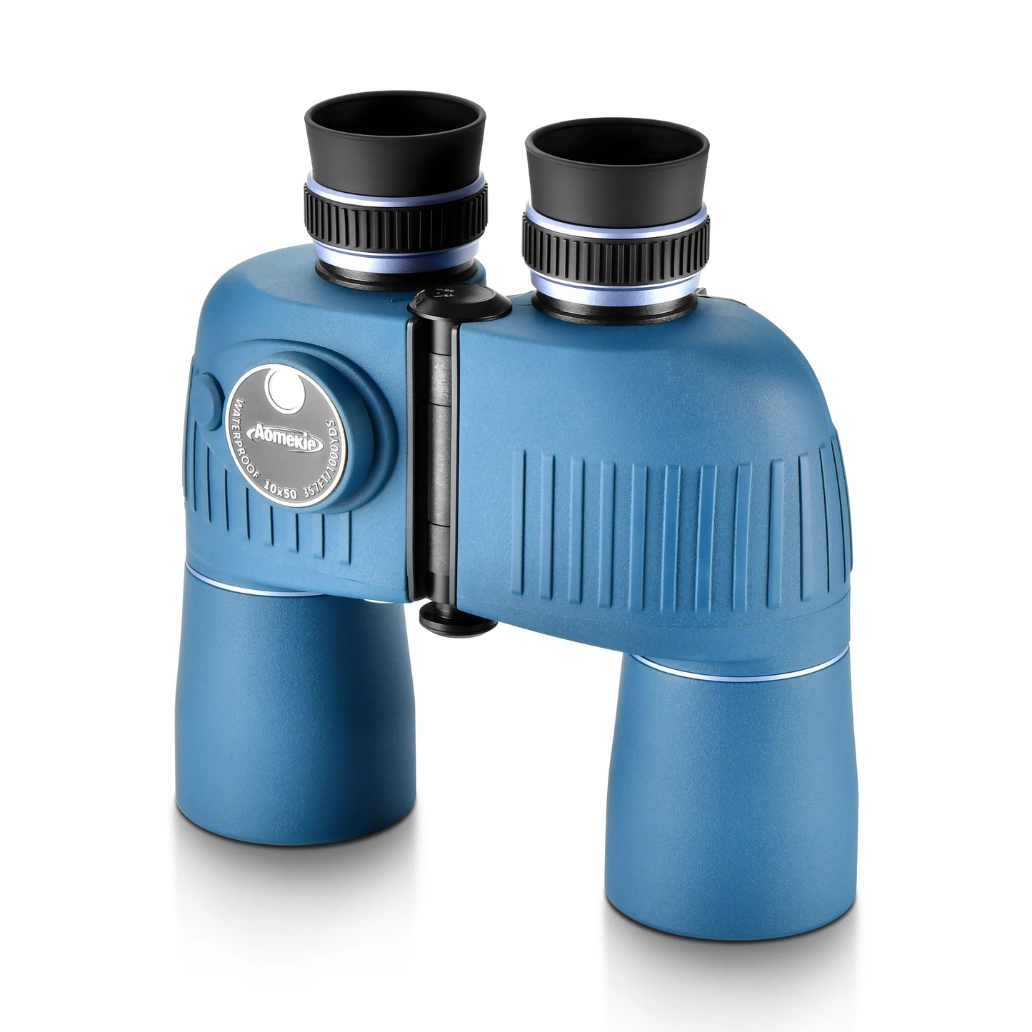 10x50 Marine Binoculars | Blue | IPX7 Waterproof, BAK4 Prism, Illuminated Compass & Rangefinder for Boating & Hunting