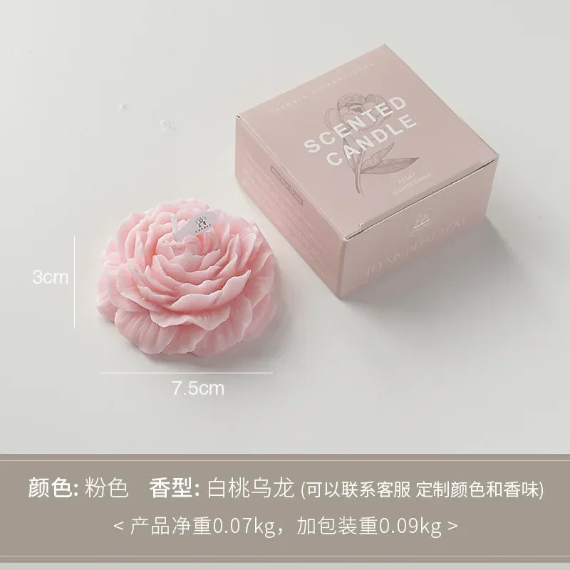 3D Peony Flower Shaped Scented Soy Wax Candle Gift 7 Scents | StriveRiseFit