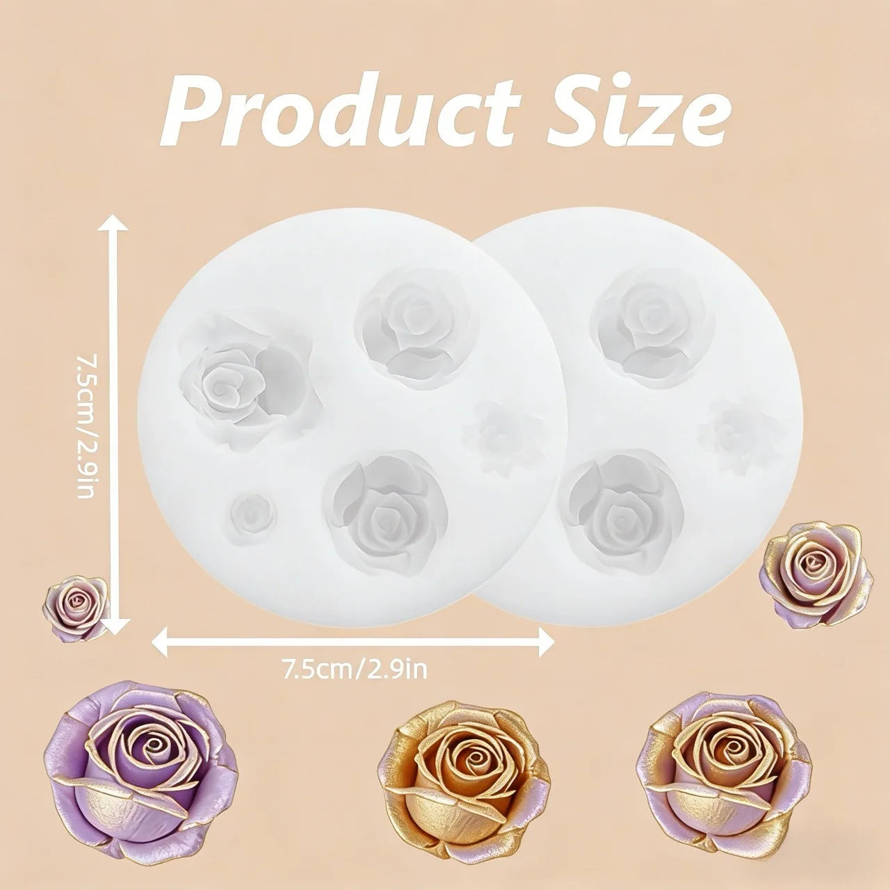 3D Rose Silicone Mold for Candles, Soap, Resin & Clay | StriveRiseFit