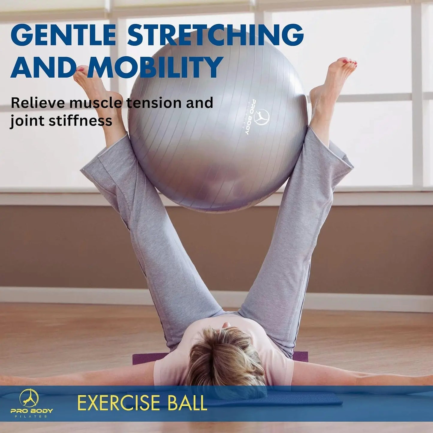 ProBody Anti-Burst Exercise Ball for Yoga, Pilates, Pregnancy & Physical Therapy, 5 Sizes 45–85cm | StriveRiseFit