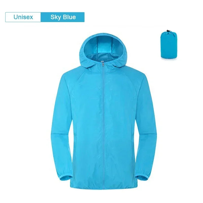 Unisex Hiking Jacket Men Women Waterproof Quick Dry Camping Windbreaker Trekking Outdoor Activity ~ Anti UV Clothes