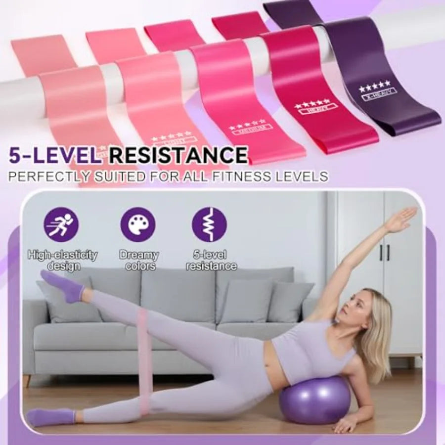 16-Piece Pilates Ring & Ball Set, 12" Magic Circle, 5 Resistance Bands & Ankle Weights | StriveRiseFit
