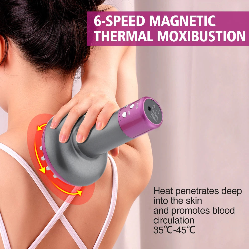 Intelligent Electric Meridian Brush ~ EMS Micro Current Vibrating Red Light Beauty Apparatus for Whole Body ~ Home Portable Massage
