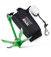 3.5 lb Folding Kayak Anchor Kit — 4-Fluke with Rope, Buoy & Storage Bag | StriveRiseFit