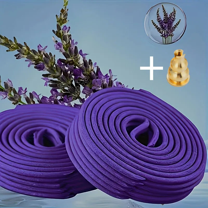 50-Pack Lavender Spiral Coil Incense with Gourd Burner 60-Min Burn | StriveRiseFit
