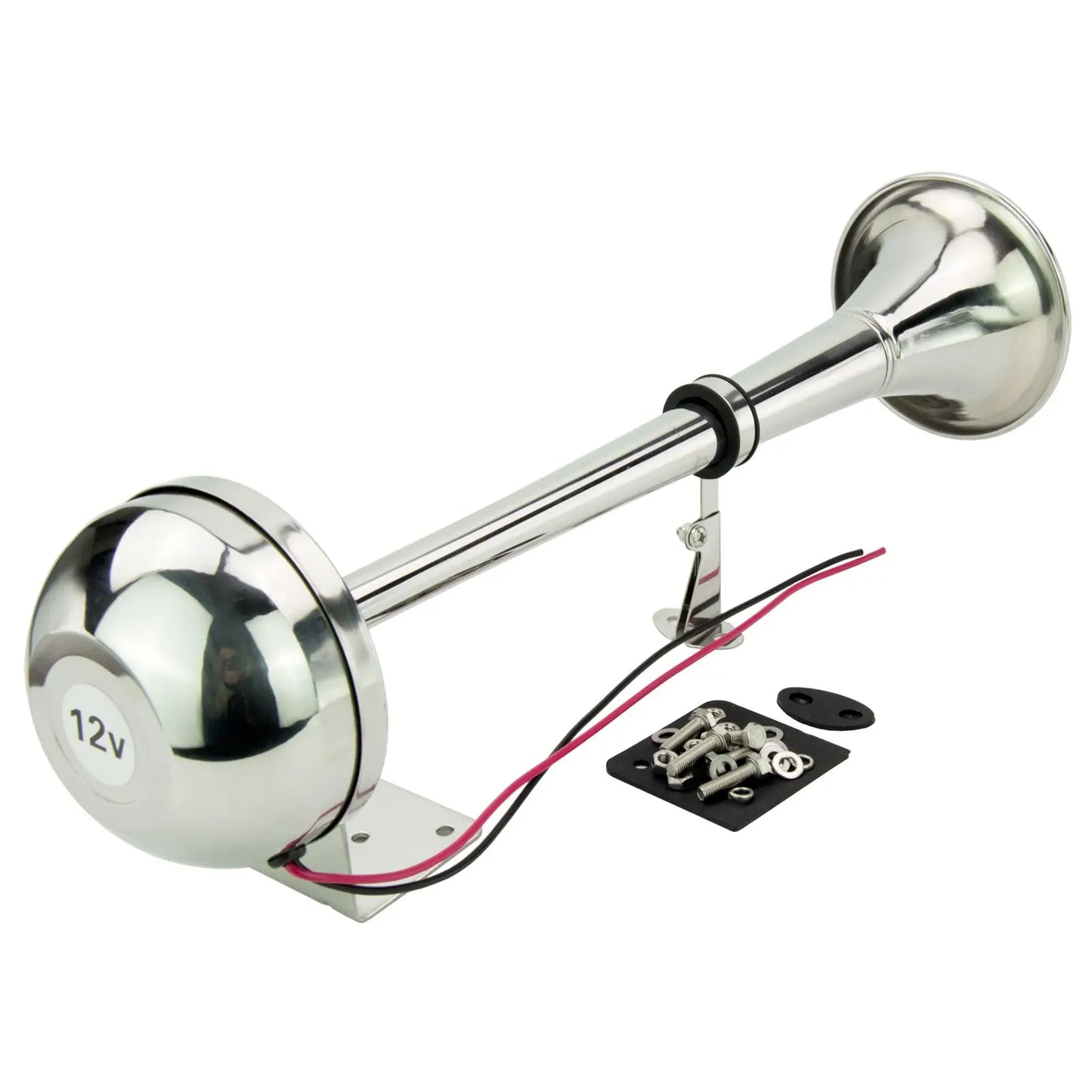 12V Electric Marine Trumpet Horn | 120dB, 304 Stainless Steel, 16.1" | StriveRiseFit